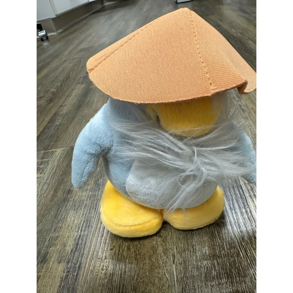 Disney Club Penguin Sensei Plush 7 Inch Blue Penguin Orange Hat 2011 Jakks MH01